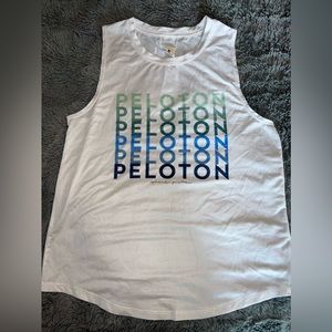Peloton spiritual gangster - size small white tank crew neck